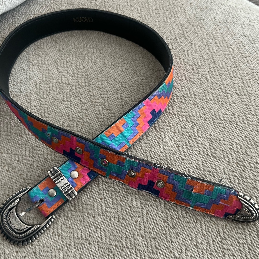 Vintage novo Colorful Striped Women's Belt - Picture 1 of 8